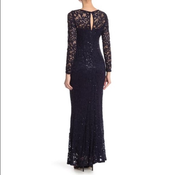 Marina sequin long sleeve lace gown size S - Picture 7 of 7